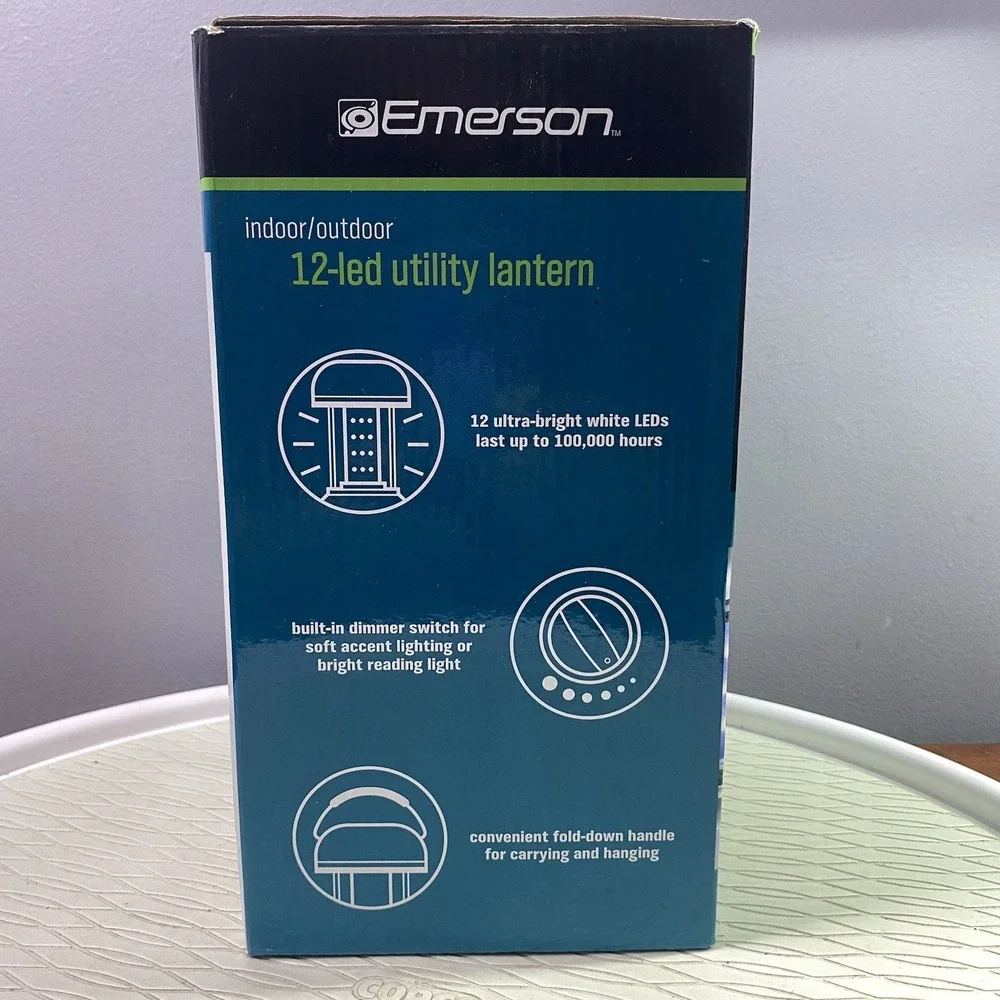 Emerson 12-White LED Utility Lantern Indoor/Outdoor‎ Dimmer-Battery Operated NWB